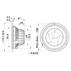 GOLD SERIES 11 cm Midrange 4 ohm, Sliced Cone, Neo Magnet