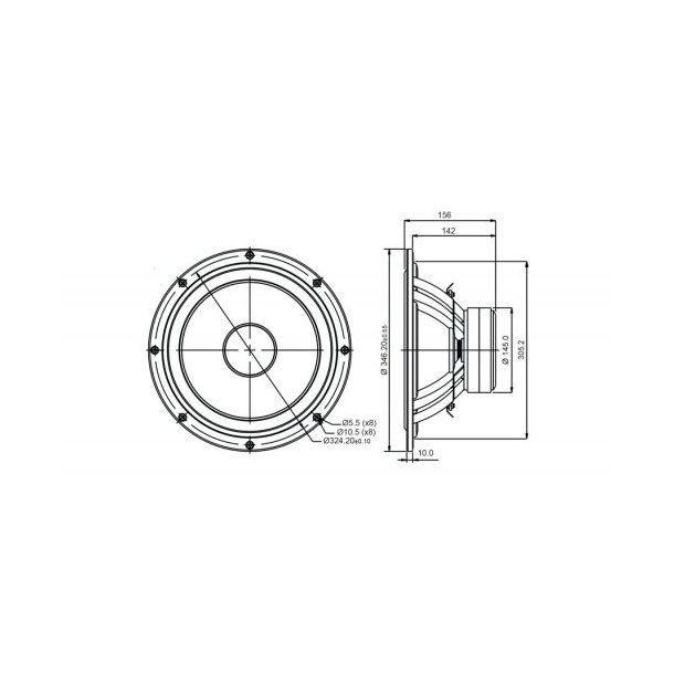 SB34NRXL75-8ohm  12" woofer, large motor