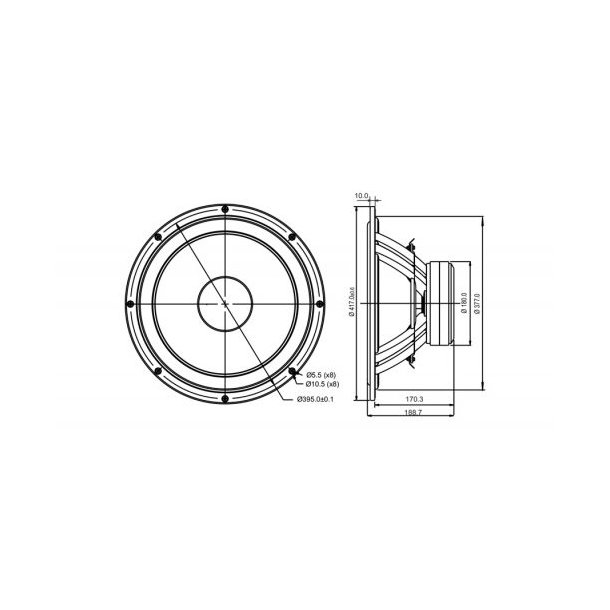 SB42FHCL75-6ohm  15" woofer, 75mm VC