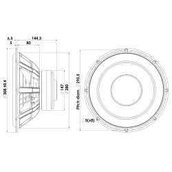 SILVER SERIES 30 cm Subwoofer 4 ohm, Alu Cone, Double Ferrite Magnet Discovery Series
