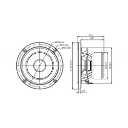 SB12CACS25-8 4" mid/woofer, 25mm VC