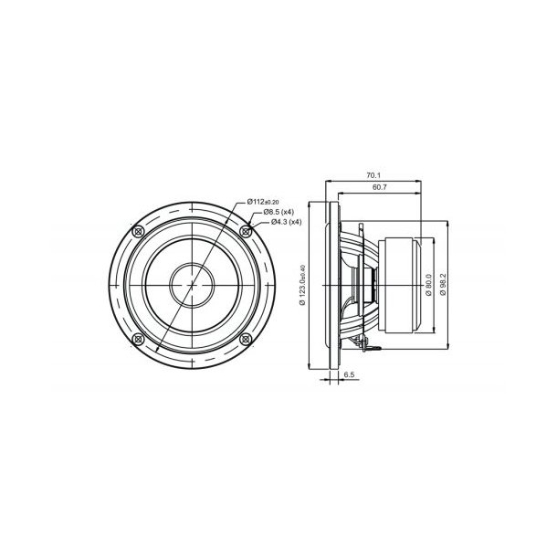 SB12CACS25-8 4" mid/woofer, 25mm VC