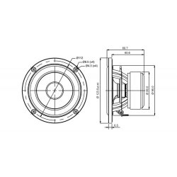 SB12NRX25-8, 4" woofer 25m VC rubber surround