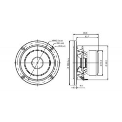 SB12NRXF25-4, 4" woofer 25m VC foam surround