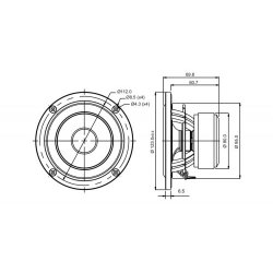 SB12NRXF25-8, 4" woofer 25m VC foam surround