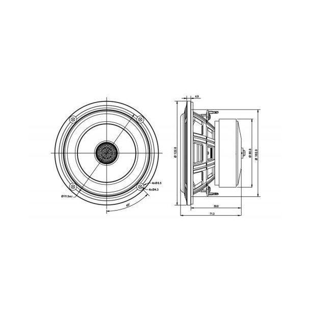 SB12PFCR25-4ohm - COAX  4" 25mm VC