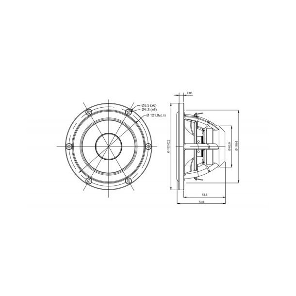 Satori 5" MW13PNW-8 midwoofer, white cone