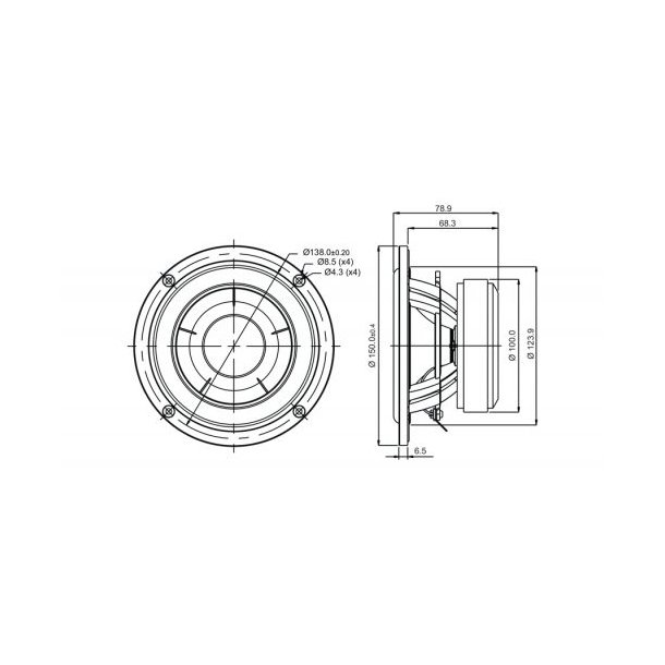SB15CAC30-4 5" mid/woofer, 30mm VC