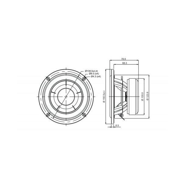 SB15CAC30-8 5" mid/woofer, 30mm VC
