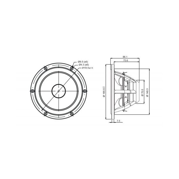 Satori 6,5" MR16PNW-8 midrange, white cone