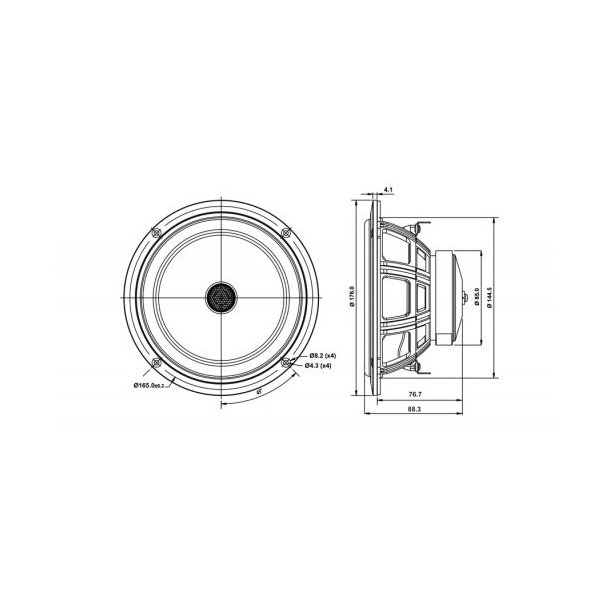 SB16PFCR25-4ohm  Coax 6"