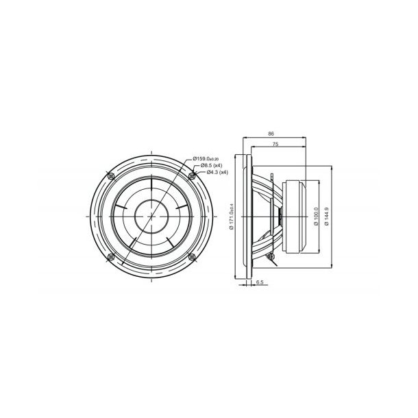 SB17CAC35-4 6" mid/woofer, 35mm VC