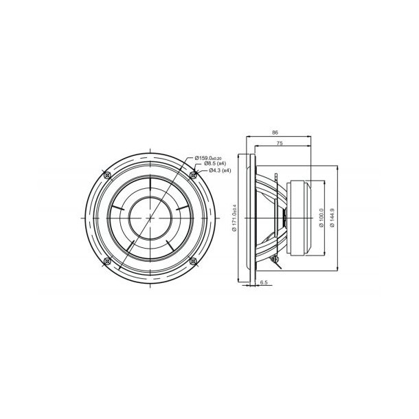 SB17CAC35-8 6" mid/woofer, 35mm VC