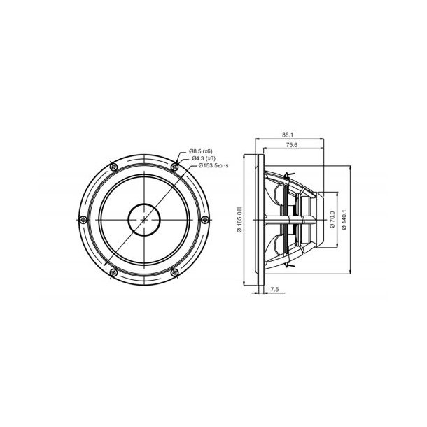 Satori 6,5"  MW16PNW-4 midwoofer - white cone