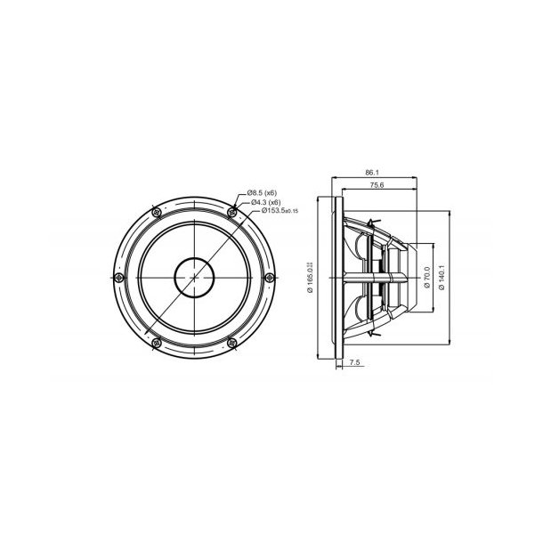 Satori 6,5" MW16PNW-8 midrwoofer - white cone