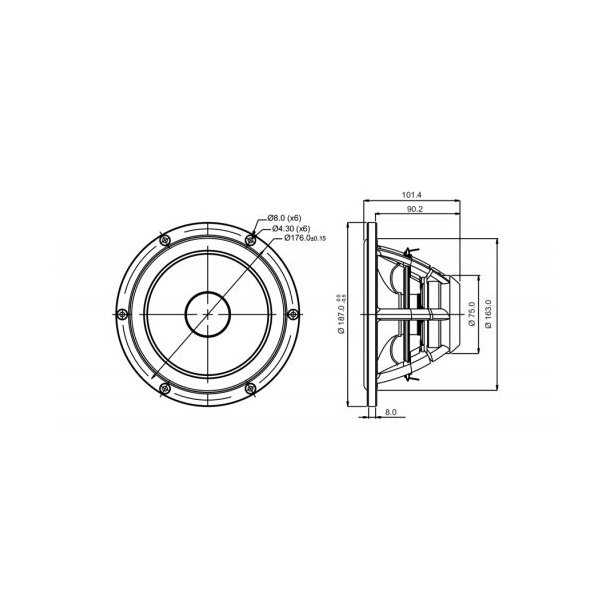 Satori 7,5" MW19PNW-4 midwoofer - bia?y