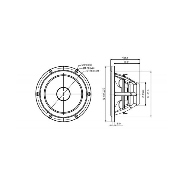 Satori 7,5" MW19PNW-8 midwoofer - bia?y