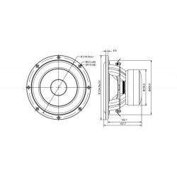 SB23MFCL45-8ohm  8'' midwoofer, long stroke
