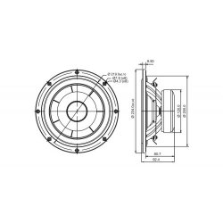 SB23NBACS45-4, 8" mid/woofer 45mm vc black cone