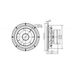 SB23NBACS45-8, 8" mid/woofer 45mm vc black cone