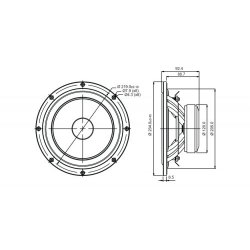 SB23NRXS45-4, 8" mid/woofer 45mm vc