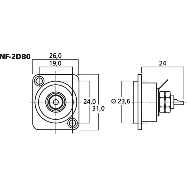 Neutrik phonostik til forstrker 