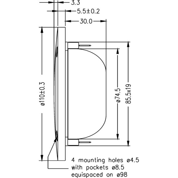 Seas E0058-06D - T29B001 - Excel tweeter - pair