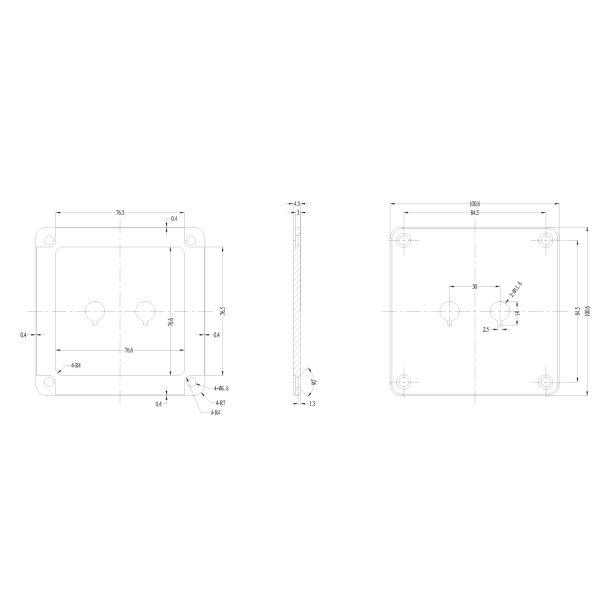 Jantzen Audio Terminalplade pulver lakeret med satin nickel terminaler