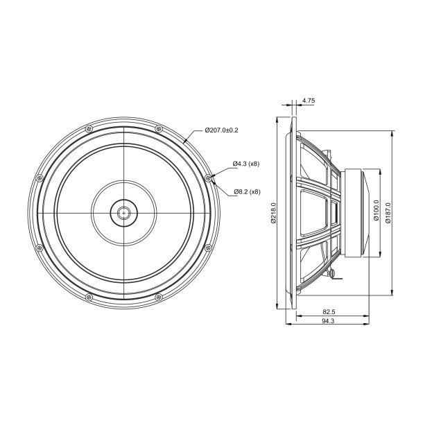 SB20FRPC30-8 Full-range Woofer