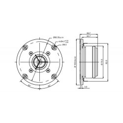 SB26ADC-C000-4ohm, 1" metal dome Chmbr, alu face