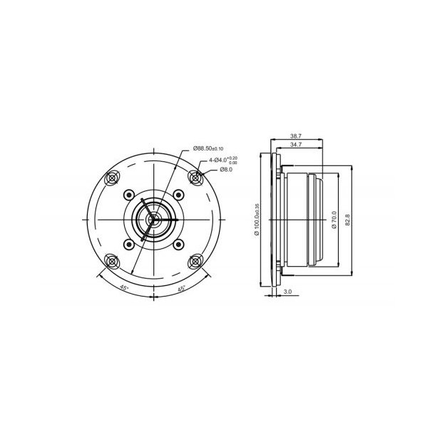 SB26ADC-C000-4ohm, 1" metal dome Chmbr, alu face