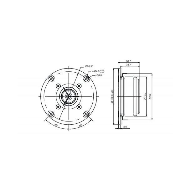 SB26CDC-C000-4ohm  Tweeter, Ceramic Dome