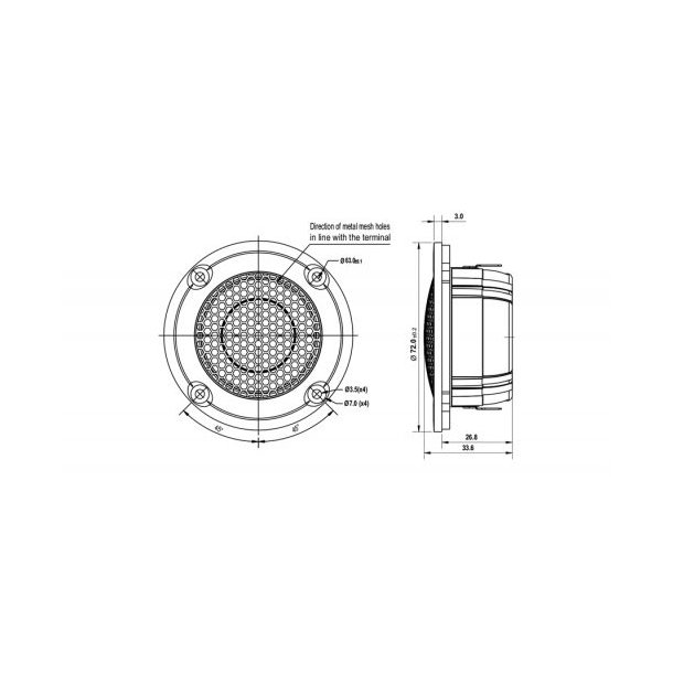 SB29BNC-C000-4ohm Beryllium tweeter
