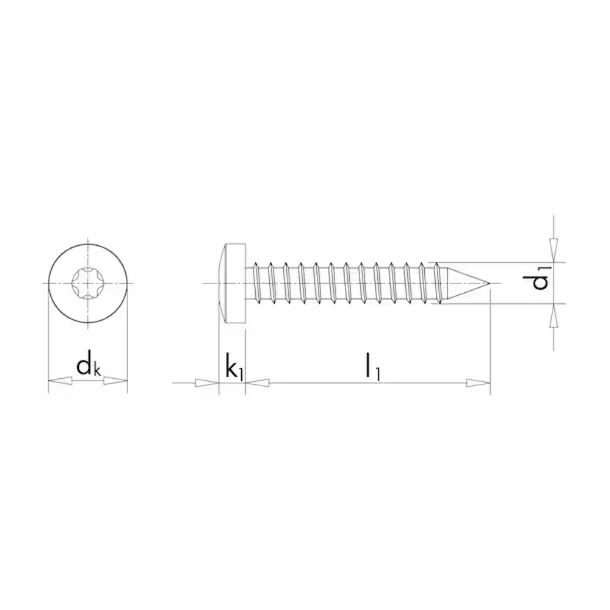 Skruer Sort 3.9 x 25 mm Eksklusiv ny forbedret styrke med Torx k�rv