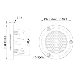 GOLD SERIES 26 mm TPCD Dome Tweeter 4 ohm, Neo, Small Chamber, Grill