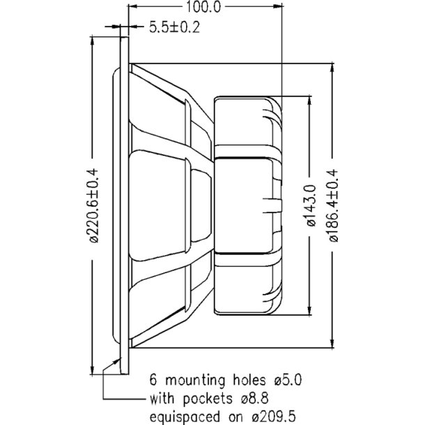Seas E0045-08S - W22NY001 - Excel woofer