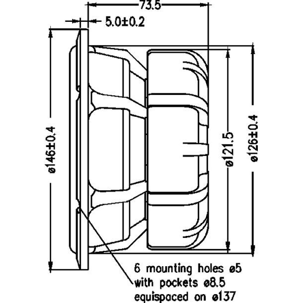 Seas E0049-08S - W16NX001 - Excel woofer