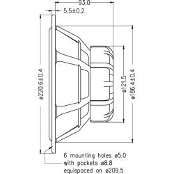 Seas L0022-04S - RW220 - Lotus woofer