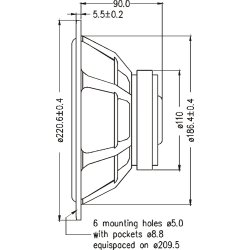 Seas H1288-08 - CA22RNX - Prestige woofer