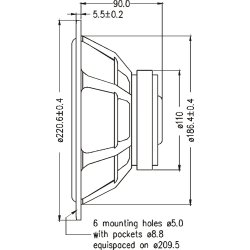 Seas H1192-08 - CD22RN4X - Prestige woofer