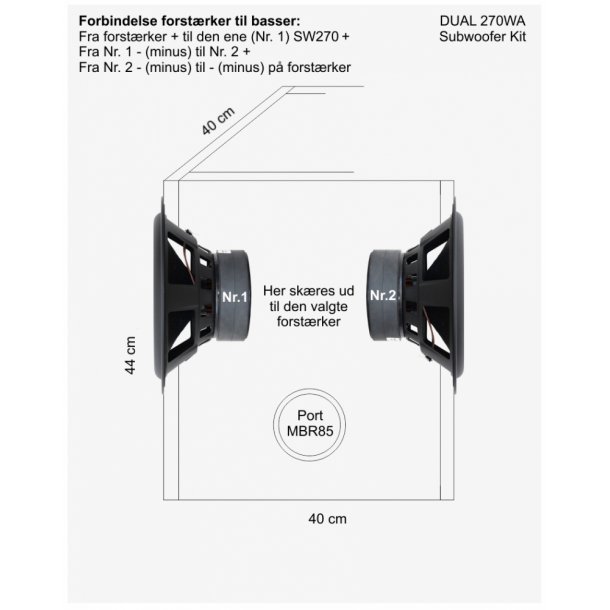 DUAL Subwoofer 2x10" med FA122 Sub Amp