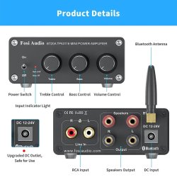 Fosi Audio BT20A Bluetooth 5.0 &amp; R/L forst�rker 2 x 100W