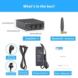 Fosi Audio BT20A Bluetooth 5.0 &amp; R/L forst�rker 2 x 100W