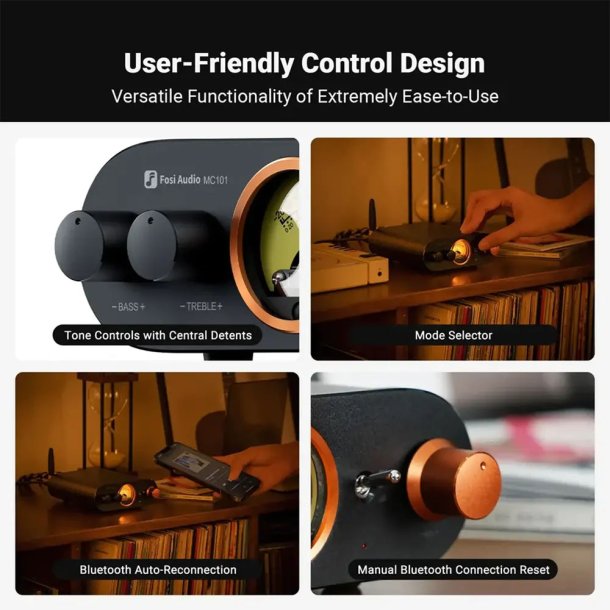 Fosi Audio MC101 Bluetooth stereo forst�rker 2x 100W - 4 Ohm