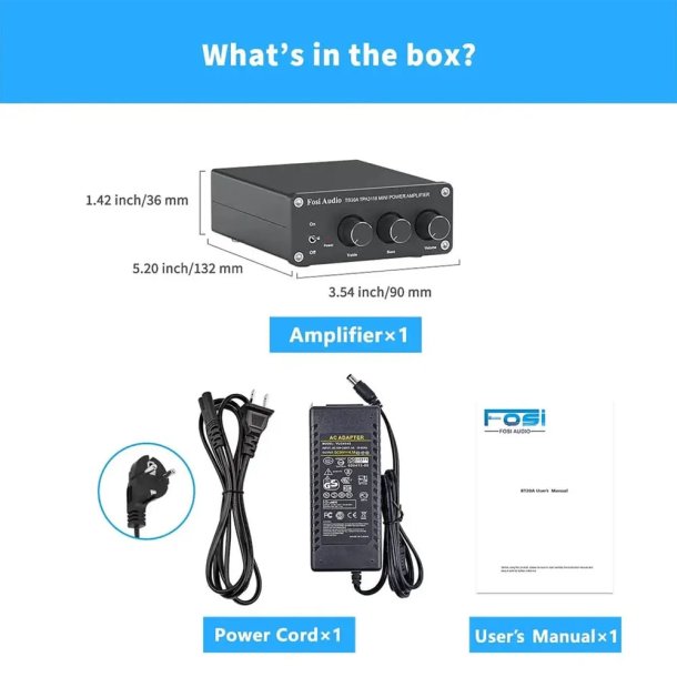 Fosi Audio TB10D stereo forst�rker 2x 300W - 4 Ohm