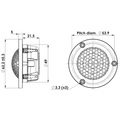 GOLD SERIES 26 mm Ring Radiator 4 ohm, Neo, Small Chamber, Grill