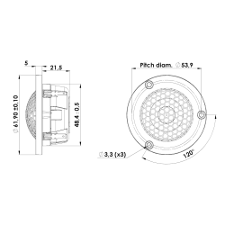 SILVER SERIES 26 mm Ring Radiator 4 ohm, Neo, Small Chamber, Grill